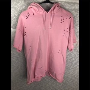 PacSun Pullover Hoodie distress pink Men’s size S